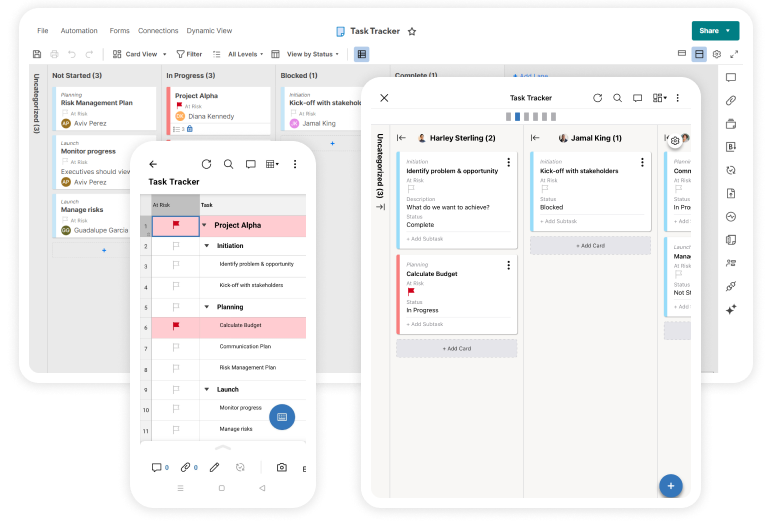 Smartsheet project tracking